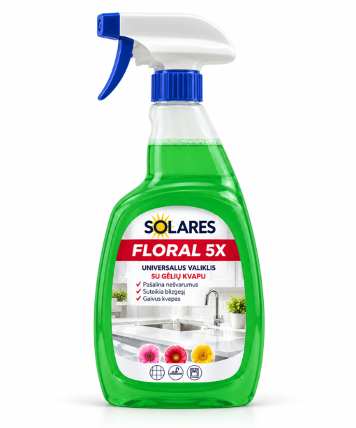SOLARIS vonios kambario valymo priemonė nuo kalkių FLORCAL SX, pH2, 750 ml
